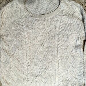 Creamy oatmeal cable knit fisherman sweater